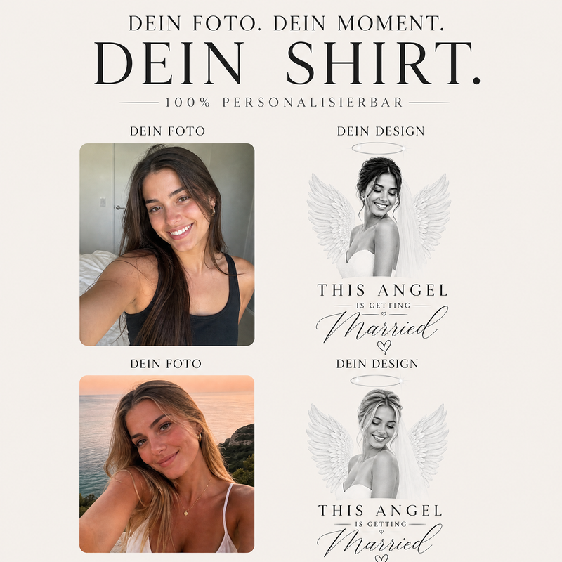Personalisiertes JGA Shirt mit eigenem Foto - "Angel"