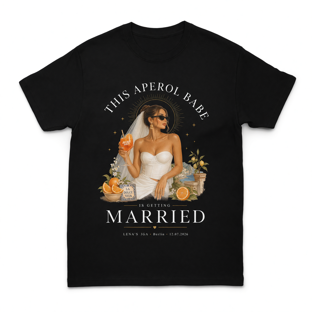 Personalisiertes JGA Shirt mit eigenem Foto - "Aperol Babe"