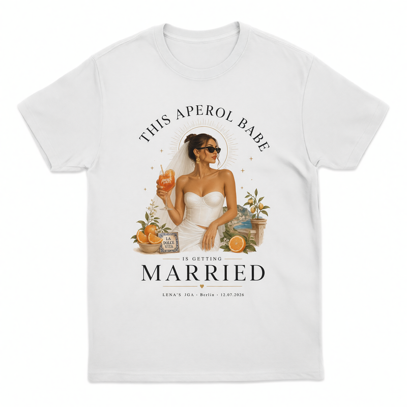 Personalisiertes JGA Shirt mit eigenem Foto - "Aperol Babe"