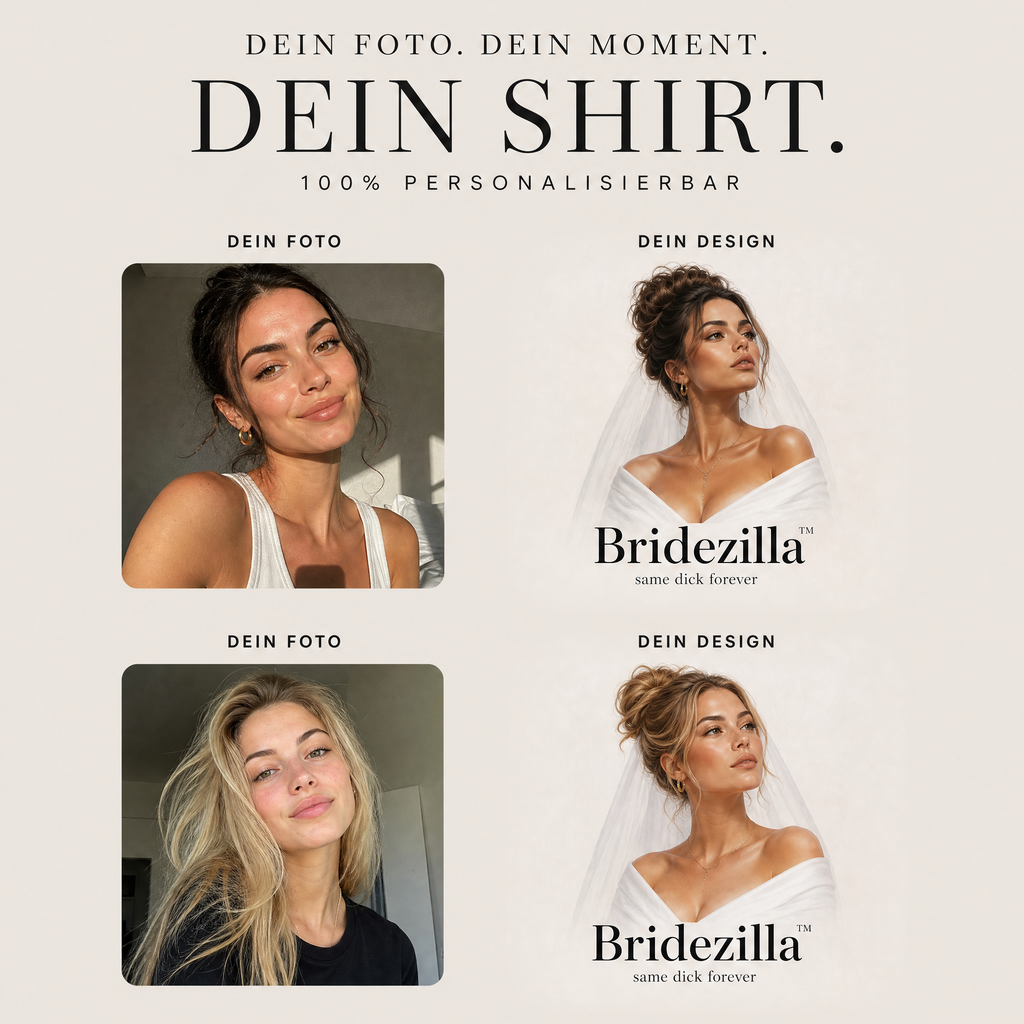 Personalisiertes JGA Shirt mit eigenem Foto - "Bridezilla"