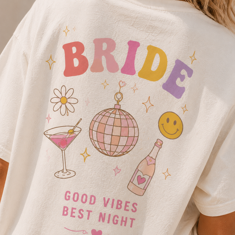 Frauen JGA Shirt - "Team Bride Rainbow"
