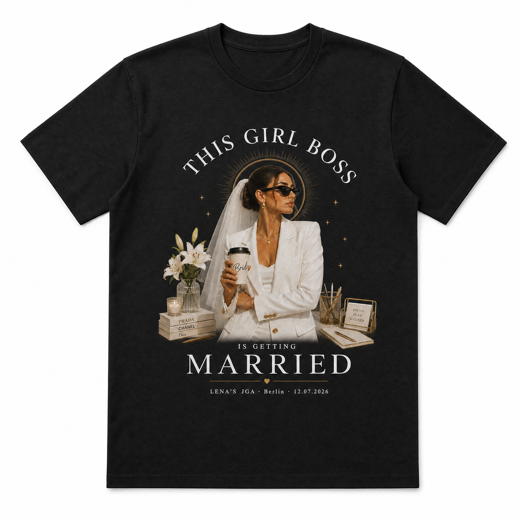 Personalisiertes JGA Shirt mit eigenem Foto - "Girl Boss"