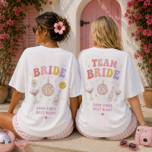 Frauen JGA Shirt - "Team Bride Rainbow"