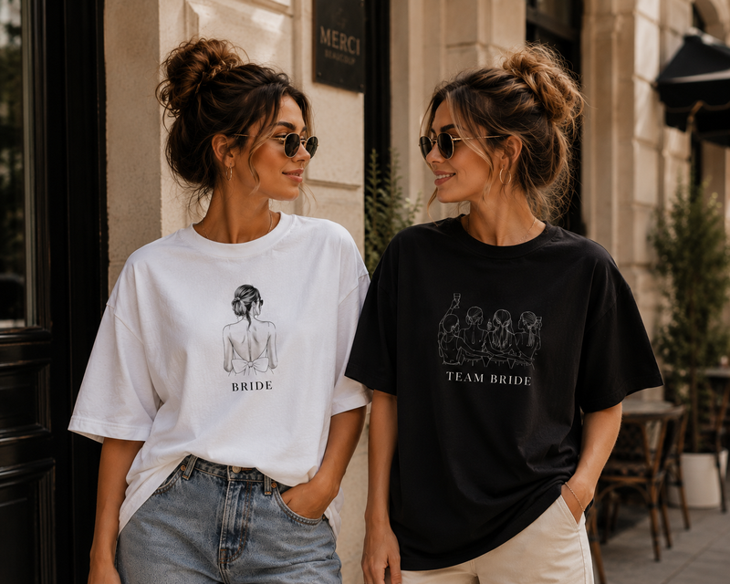 Personalisiertes JGA Shirt mit eigenem Foto - "Wife in progress"