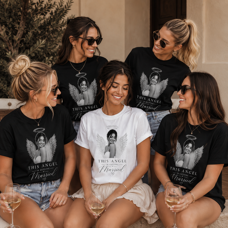 Personalisiertes JGA Shirt mit eigenem Foto - "Angel"