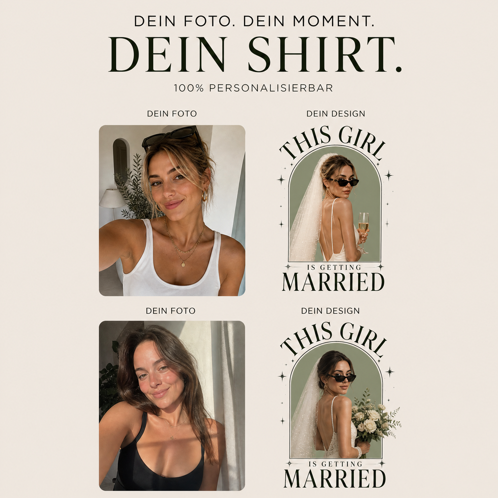 Personalisiertes JGA Shirt mit eigenem Foto – "Editorial"