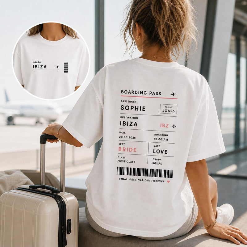 JGA Gruppenshirt Frauen - Boardingpass - JGA Shop