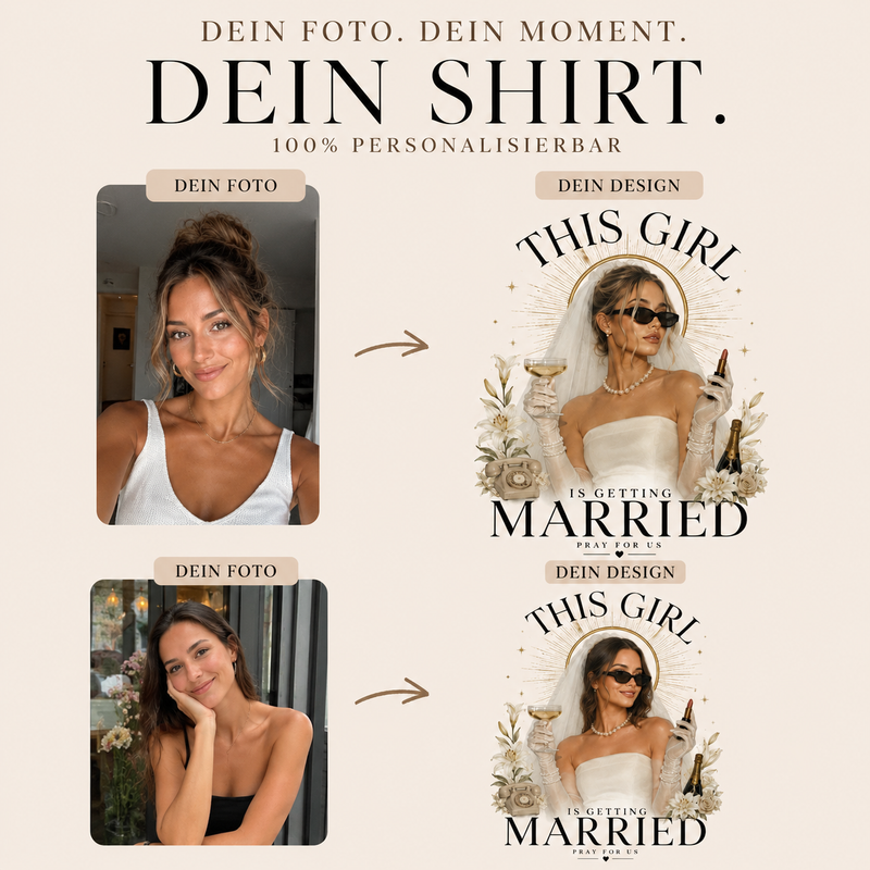 Personalisiertes JGA Shirt mit eigenem Foto - "Classy"