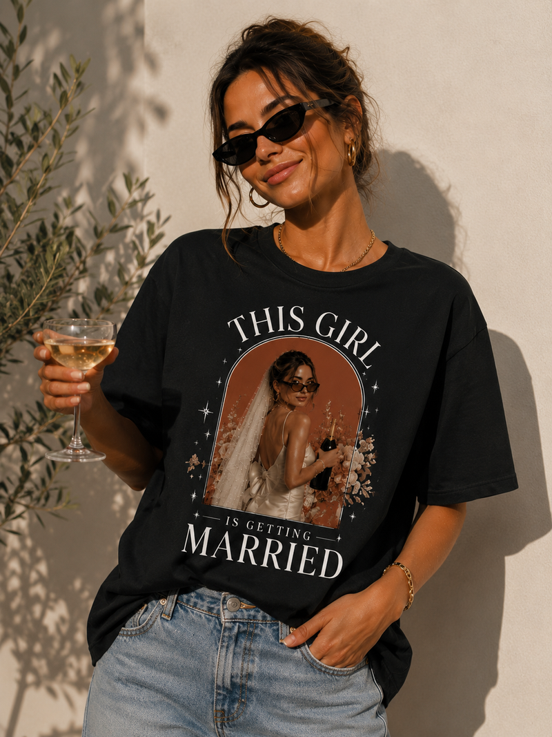 Personalisiertes JGA Shirt mit eigenem Foto – "Editorial"